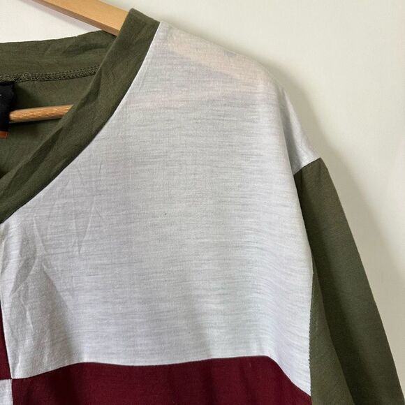 Revival Outfitters Color Block Short Sleeve Blouse Sz XL #H1032 - Picture 8 of 12